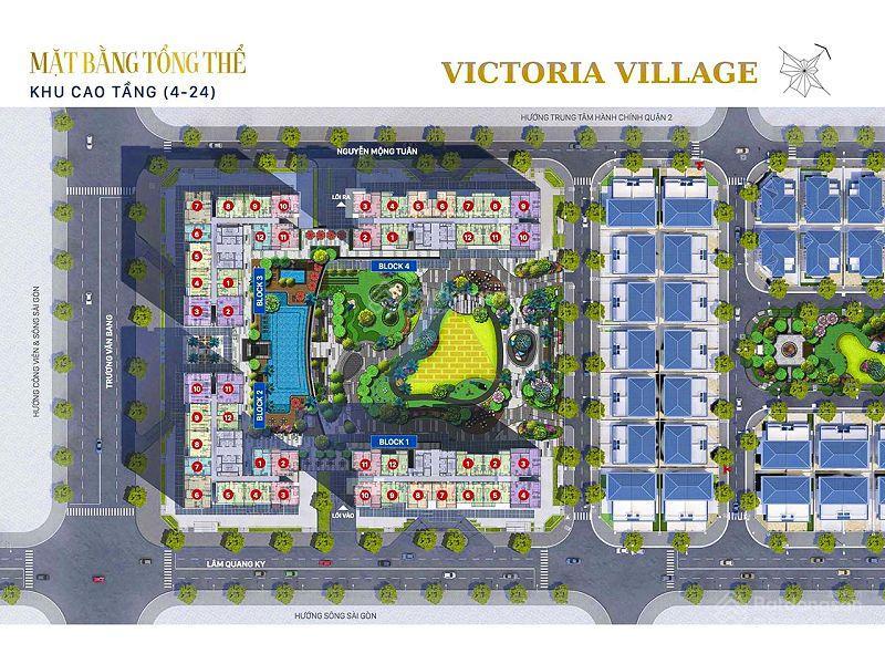 Cho thuê căn hộ tại victoria village thuộc block 1 gồm 2 phòng ngủ view sông soài rạp