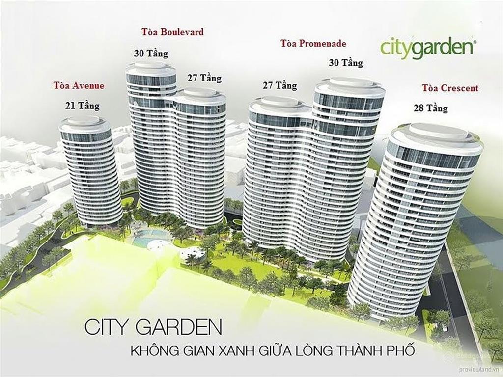 Cho thuê căn hộ tại city garden tháp boulevard gồm 3 phòng ngủ tầng trung view đẹp