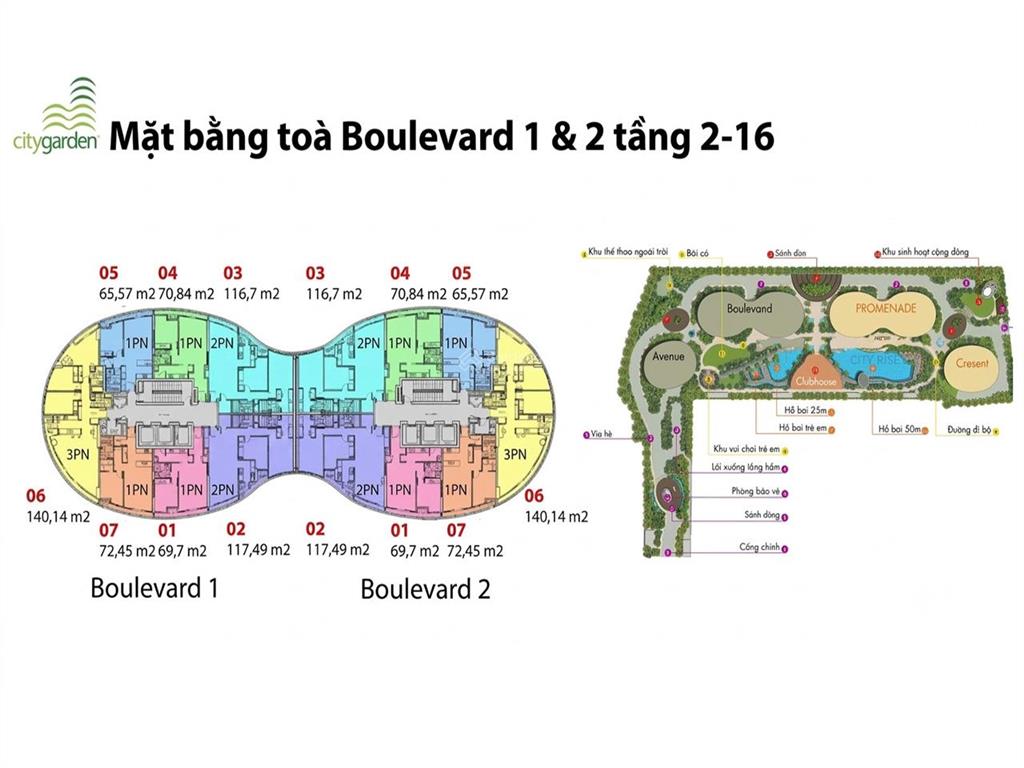 Cho thuê căn hộ tại city garden tháp boulevard gồm 3 phòng ngủ tầng trung view đẹp