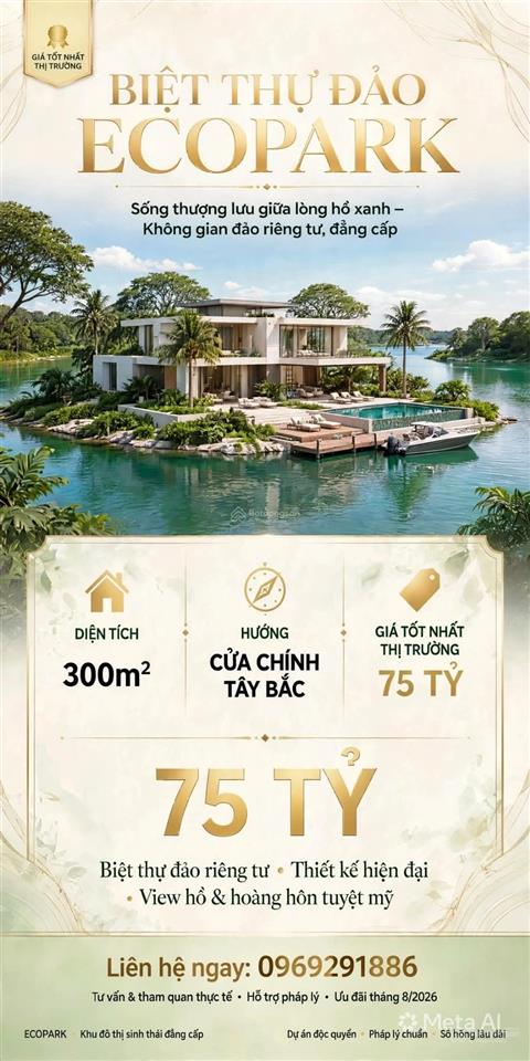Bán biệt thự đảo ecopark  riêng 300m2 giá tốt thị trường