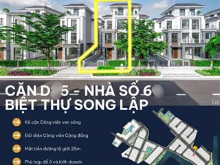 Biệt thự song lập 216m2(9x24) ,4 tầng,mặt tiền đường 25m, khu compound vip quận 2  gladia
