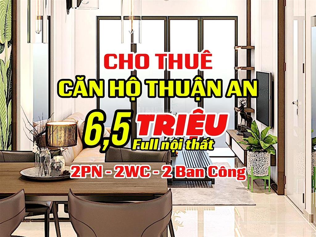 Cho thuê căn hộ 2pn, 2wc, full nội thất  giá 6,5 triệu tại phường an phú  vào ở ngay