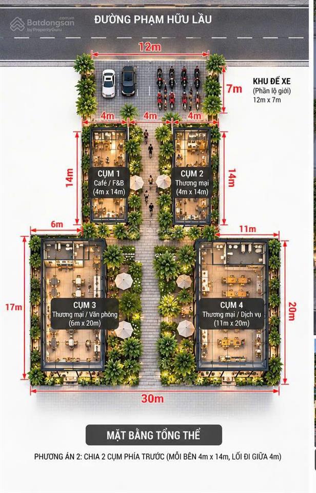 Mặt tiền phạm hữu lầu, phường phú mỹ, q7 12x43nở hậu 30m  giá 150tr/tháng