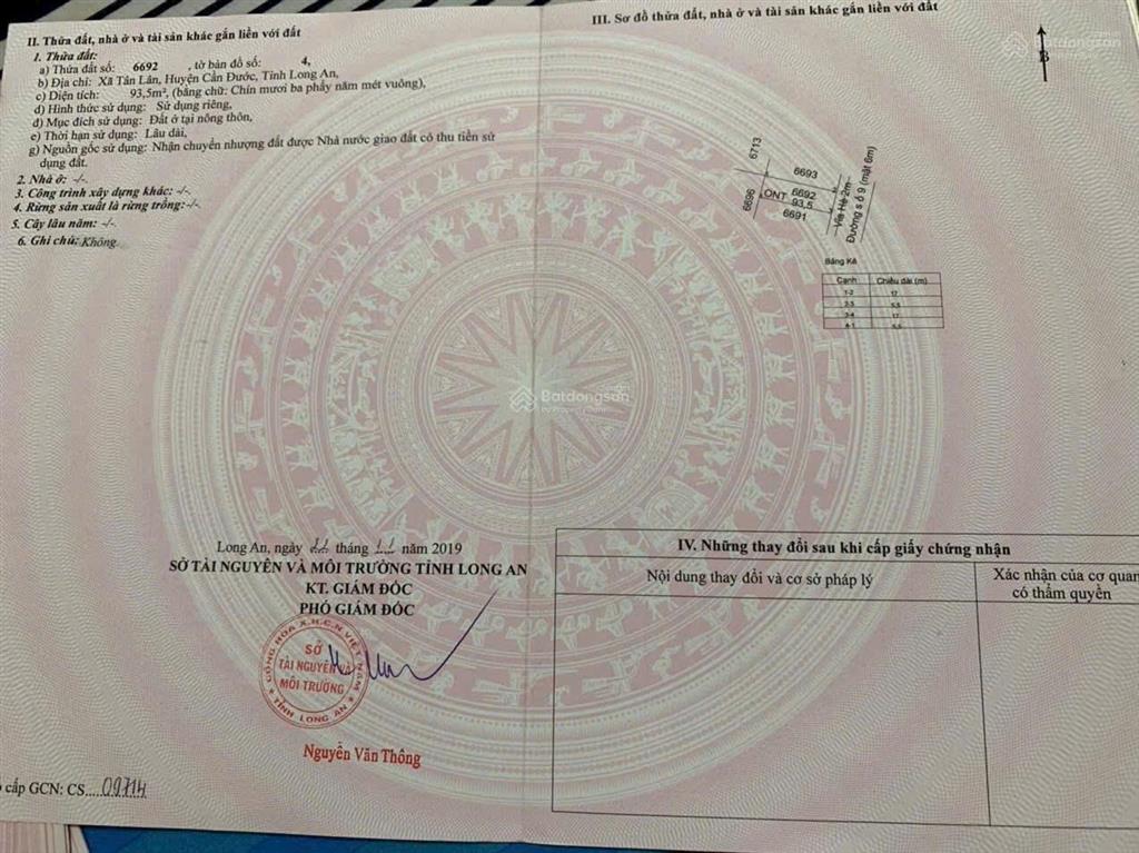 Đất thổ ngộp 93,5m2 nhựa 6m sát quốc lộ 50