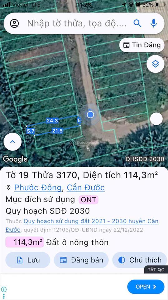 Nền kdc godenland, diện tích 114m2 tại phước đông