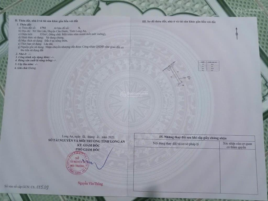 Bán 151m2 đất thổ giá 570 triệu tại tân lân