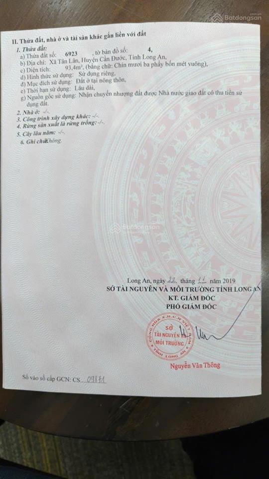 Chủ kẹt tiền bán gấp đất kdc tân lân giá 790 triệu