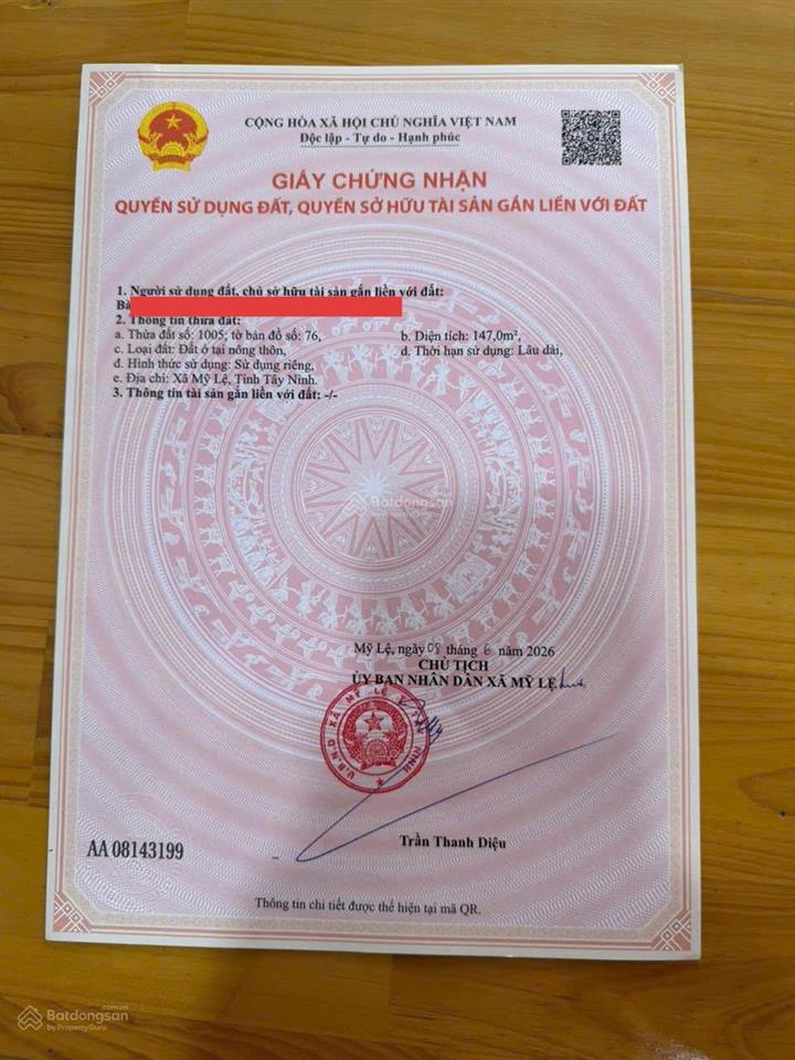 Chủ đất mỹ lệ kẹt tiền bán gấp nền đất 147m2, đường xe hơi, gần ql50b