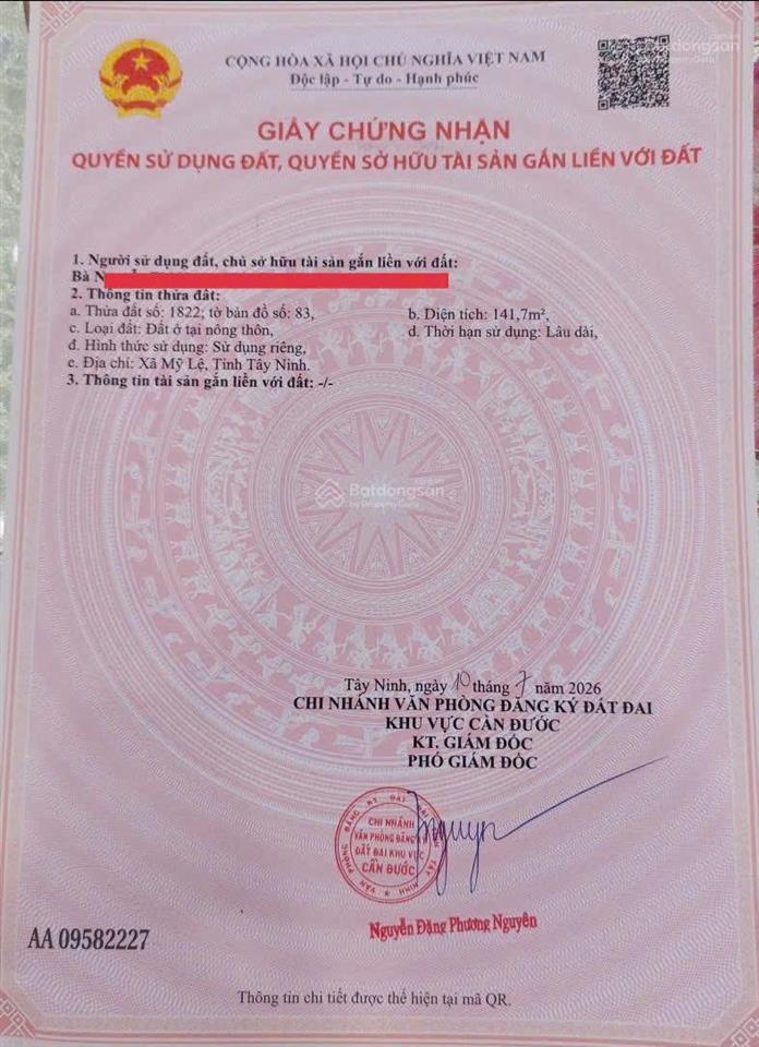 Bán gấp 141m2 đất thổ mặt tiền kinh doanh đường nguyễn quang đại giá 1,05 tỷ, cách ql50 100m