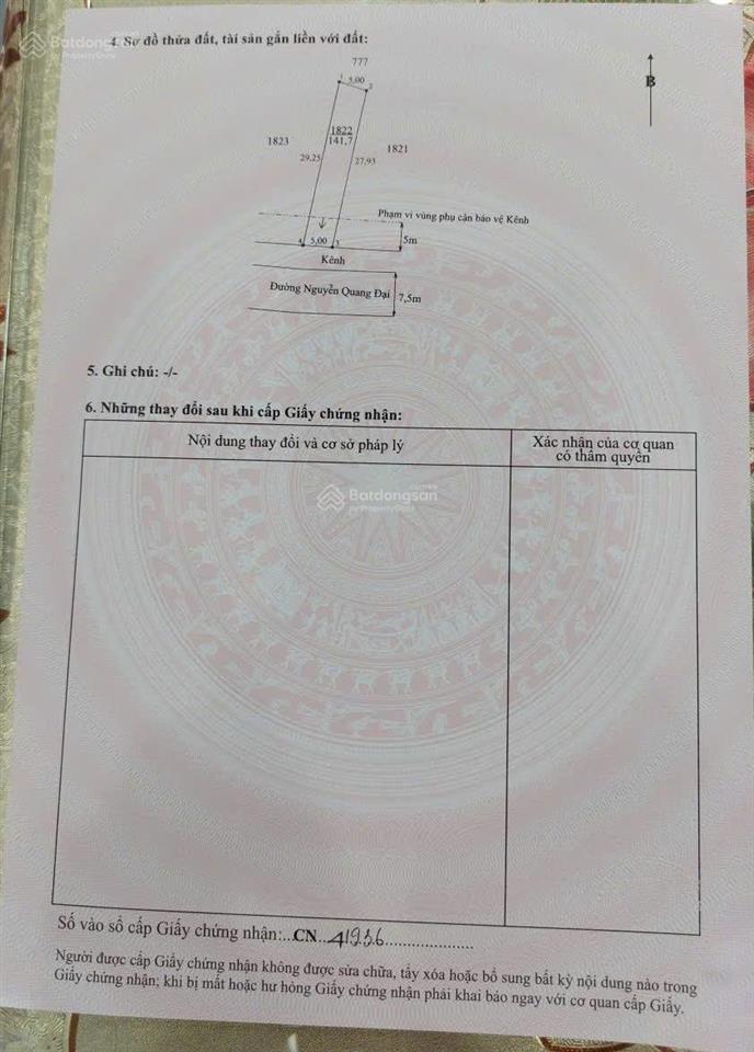 Bán gấp 141m2 đất thổ mặt tiền kinh doanh đường nguyễn quang đại giá 1,05 tỷ, cách ql50 100m