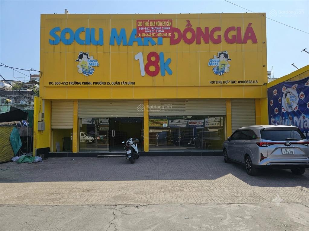 Cho thuê mặt bằng ngang 14m trường chinh tân bình, nhà trệt sân trước dtsd hơn 600m2