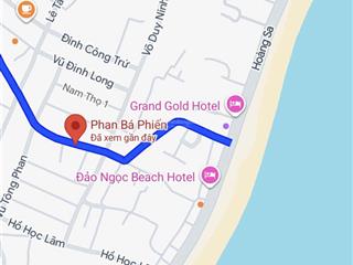 Bán đất mặt tiền phan bá phiến sơn trà  141m  cách biển 200m  sổ đỏ  giá tốt