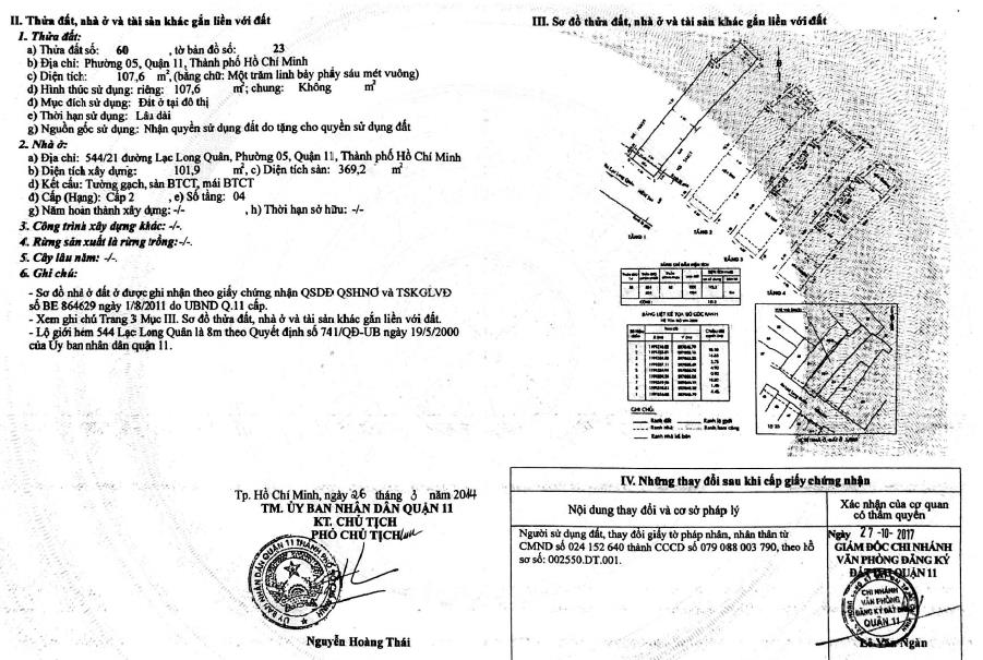 Chính chủ bán nhà hẻm 544/21 lạc long quân, q.11 (đầm sen), tp.hcm giá 15 tỷ (tl)