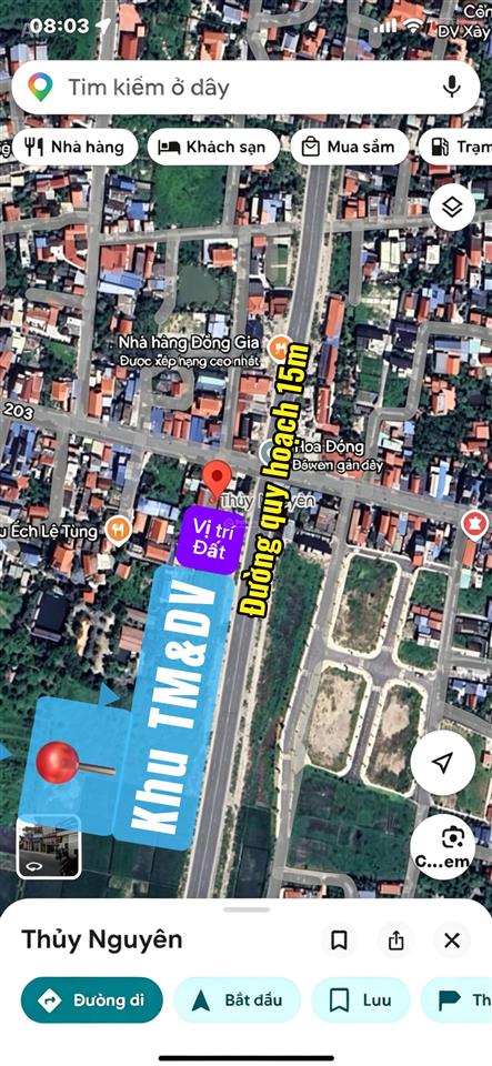 Đất hoa động  thuỷ nguyên, chỉ sau nhà mặt đường 203, giá 1tỷ150. ko lỗi lầm, ko vào quy hoạch