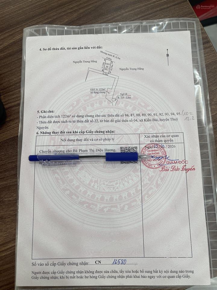 Chính chủ bán lô đất kcn nam cầu kiền, phường thiên hương, thủy nguyên. giá 690 triệu
