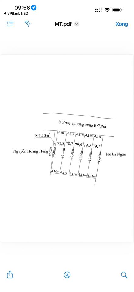 Bán đất mặt đường nhựa 8m tại phường bạch đằng, diện tích 79m, giá cực sốc chỉ 690tr bao bìa