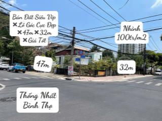 Bán lô đất đẹp góc 2 mặt tiền thống thất  47m x 32m  xây 4 tầng  cn 1620m2  giá nhỉnh 100tr/m2