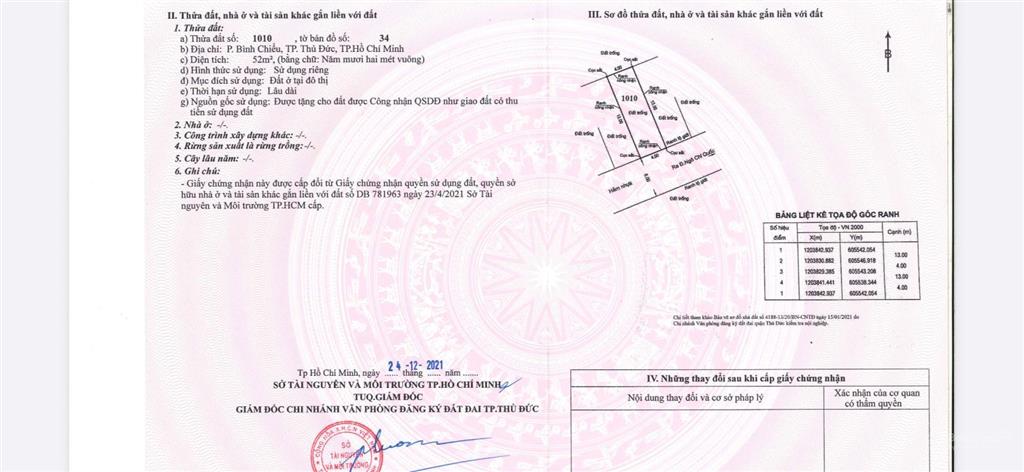 Đất 3.15 tỷ/ 52m2 ngô chí quốc, tam bình, tđ