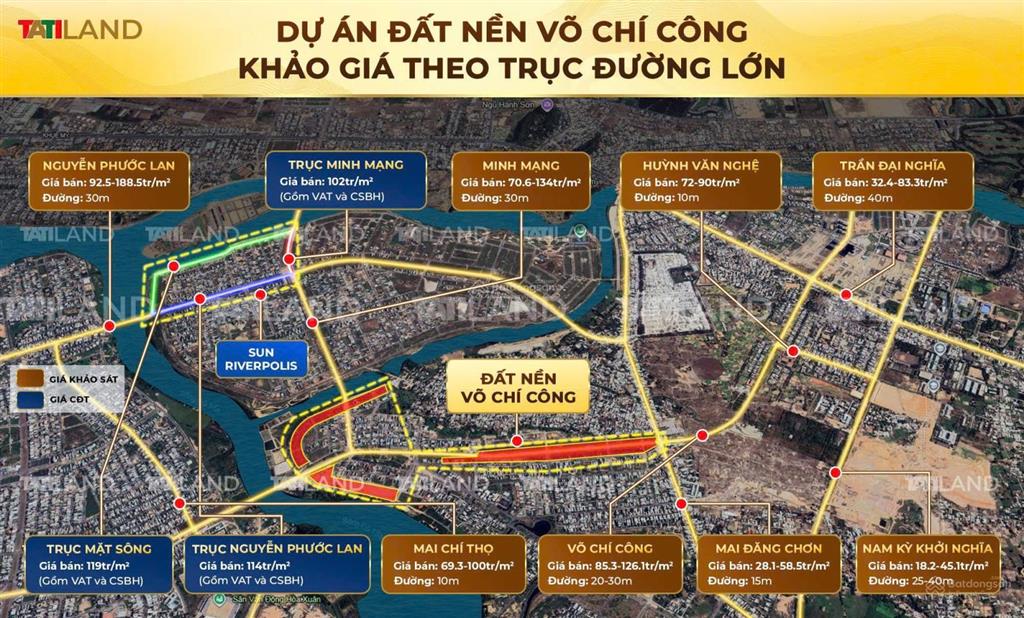 Bán lô mặt tiền võ chí công gần cầu khuê đông