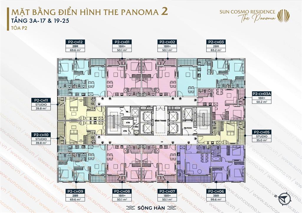 Bán căn 1pn+ tầng 15 tháp panoma 2  sun cosmo residence đà nẵng
