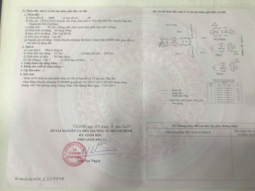 NHÀ VỊ TRÍ ĐẸP NGAY TRUNG TÂM THỊ TRẤN NHÀ BÈ, (95.7M2) CHỈ 7.45 TỶ. LH;0903442958.