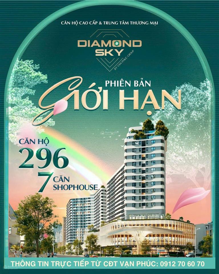 Căn hộ diamond trực tiếp từ chủ đầu tư vạn phúc 70m2 2 pn tt tiến độ dự kiến 2%/30tháng, sổ hồng