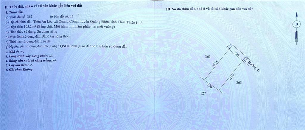 Bán đất biển tân an quảng công, huế | chính chủ | 1,15 tỷ