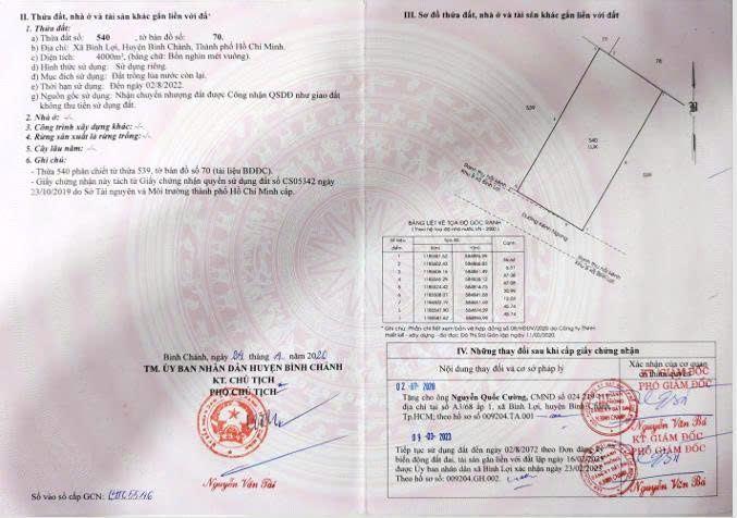BÁN ĐẤT XÃ BÌNH LỢI - BÌNH CHÁNH, 10.387M2 SẴN 2 SỔ HỒNG CHỈ 2 TỶ/1000M2. LH:0978435476.