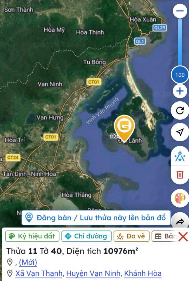 SIÊU PHẨM ĐẤT MẶT BIỂN VỊNH VÂN PHONG – ĐẢO HÒN LỚN, KHÁNH HÒA. LH:0899899799.