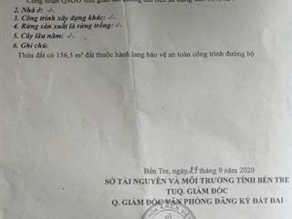 BÁN ĐẤT XÃ BÌNH ĐẠI, VĨNH LONG, DT 857,7M2 SHR CHỈ 3.5 TỶ. LH:0822926269
