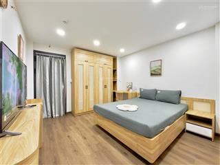 1 phòng ngủ tách bếp sân sau full nội thất, ban công, khu cao ốc phổ quang, nhà mới 100%