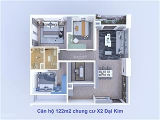 Bán căn góc 123m2 trục 06 toà ct3 chung cư x2 đại kim sổ đỏ sẵn giao dịch ngay