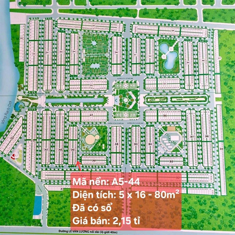 Chính chủ cần bán đất nền sài gòn village long hậu view đường công viên diện tích 5x16m