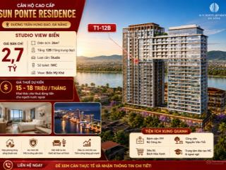 Siêu phẩm rẻ nhất dự án căn hộ studio 26m view biển mỹ khê tại sun ponte  chỉ 2,7 tỷ