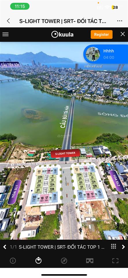 Bán căn studio trực diện sông sl1 1909 siêu phẩm