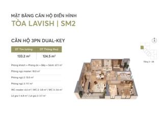 Căn hộ phù hợp để ở đầu tư bền vững  3pn dual key  3wc  2 logia riêng