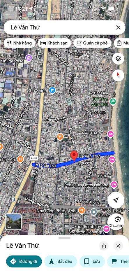 Bán đất tặng nhà 158.4m đươg lê văn thứ, sơn trà ttâm biển  vị trí ttâm biển đắc địa giá chi 18t6