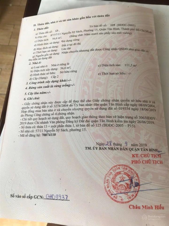 Bán nhà nguyễn sỹ sách  57m2  2 tầng  ngang 4  nở hậu 7 mét  5 tỷ 28 chính chủ