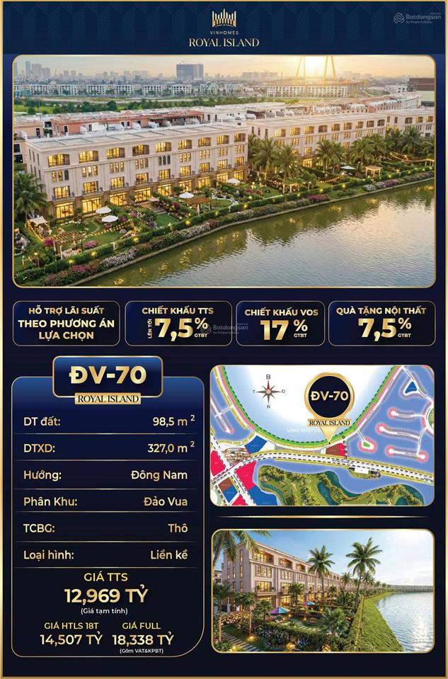 Siêu phẩm ven sông  sống nghỉ dưỡng ngay giữa lòng đảo vua tại vinhomes royal island