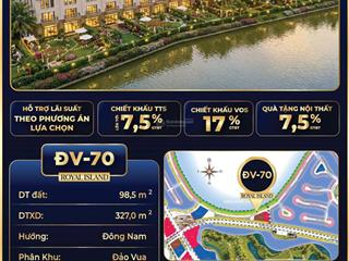 Siêu phẩm ven sông  sống nghỉ dưỡng ngay giữa lòng đảo vua tại vinhomes royal island