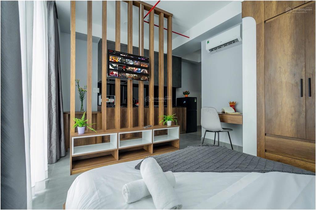 Cho thuê chung cư mini 50m2 ngay cầu kinh thanh đa, 1 phòng ngủ bancol, đầy đủ nội thất