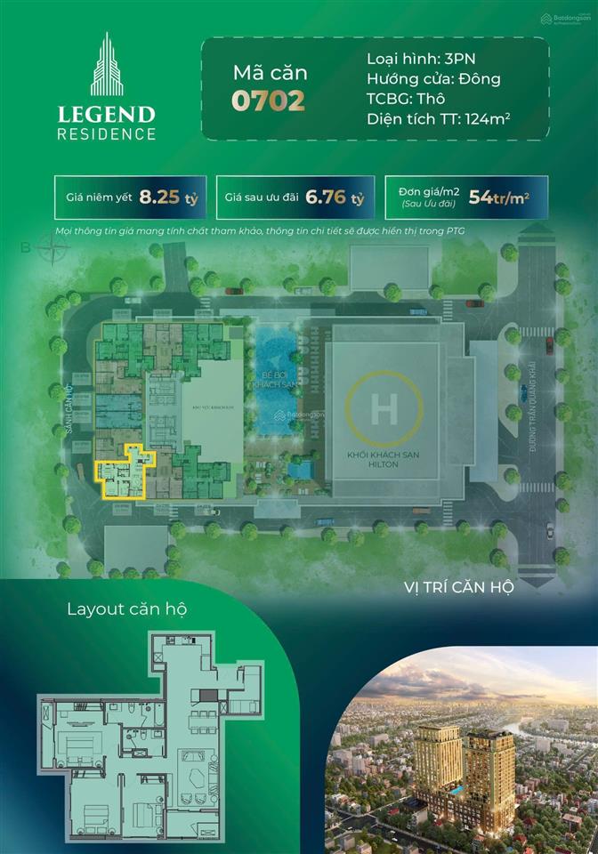 Bán cc the legend residence, trần quang khải, 6,76 tỷ, 124 m2