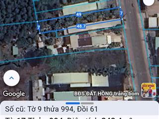 Bán đất mặt tiền đường nhựa xã đồi 61 dt342,4m2,sổ riêng thổ cư