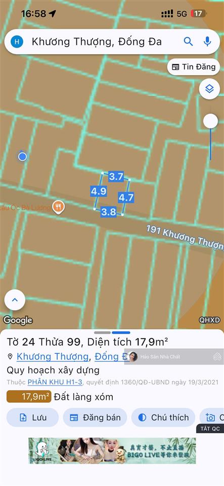 Bán nhà ngõ 191 khương thượng gần đại học y hà nội chủ nhà chào giá 4.6 tỷ