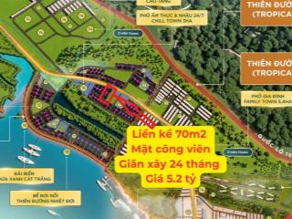 Vinhomes hạ long xanh, 70m2 mặt công viên, gần phố nhậu 24/7, làng bia, bể bơi nổi 5000m2, 5.2 tỷ