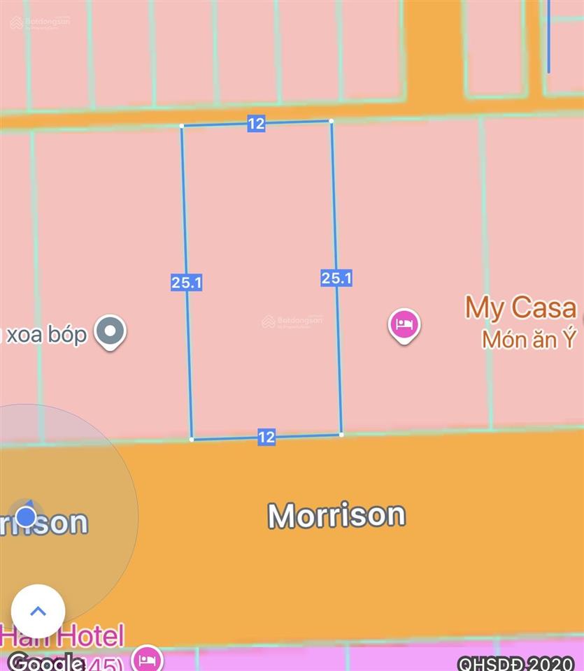 Chính chủ bán đất biệt thự 300m2 đường morrison gần biển phạm văn đồng