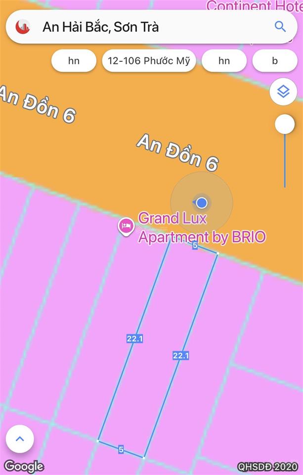 Bán 220m² đất xây tòa căn hộ đường an đồn 6, ngay phố lưu trú hàn quốc. song song phạm văn đồng