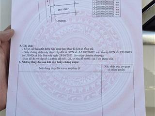 Hiếm bán lô đất dược thượng giá rẻ nhất sóc sơn chỉ 9x triệu/m2