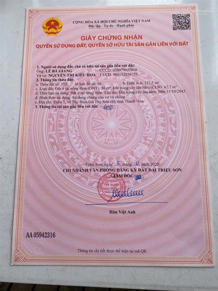 250 triệu sở hữu đất gần kcn hiếm như vé sớm triệu sơn, thanh hóa