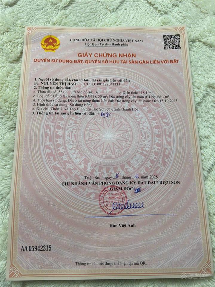 250 triệu sở hữu đất gần kcn hiếm như vé sớm triệu sơn, thanh hóa